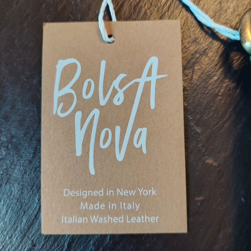 Bolsa Nova Womens Naples Italian Leather Crossbody Saddlebag Pistachio $240 NEW! - Picture 4 of 10